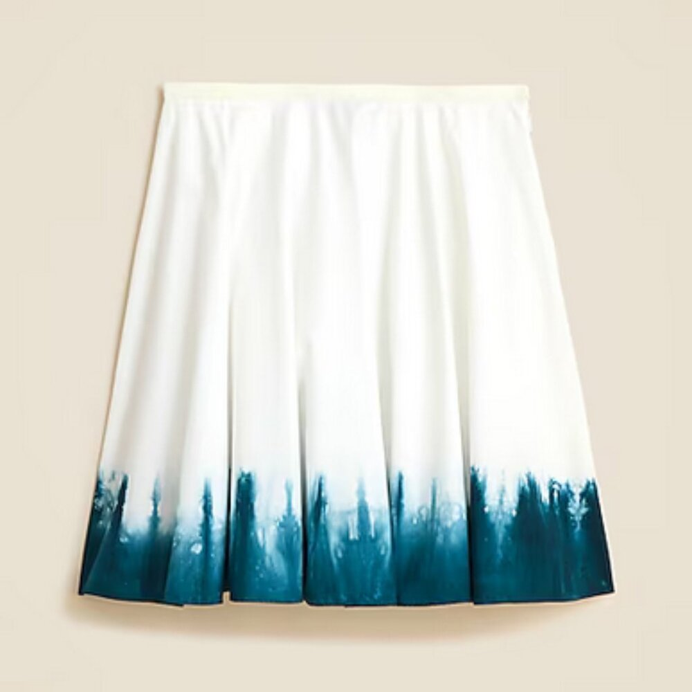 NWT J. Crew Ombre White and Blue A-Line Skirt XL
